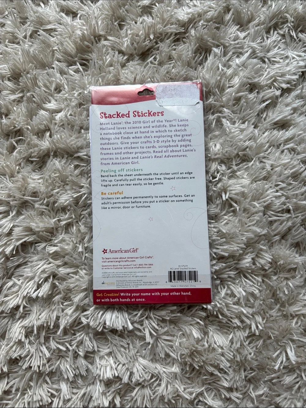 American Girl Doll Lanie & Pet Stacked Sticker Sheet 13 pieces